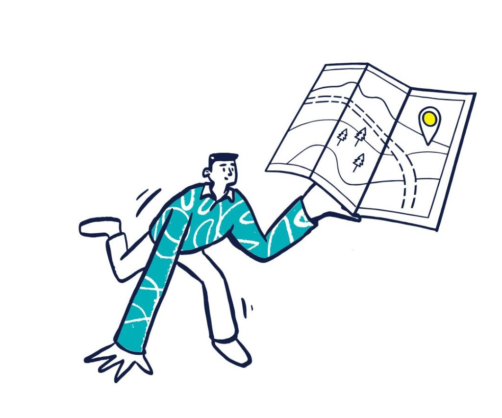 person reading amap