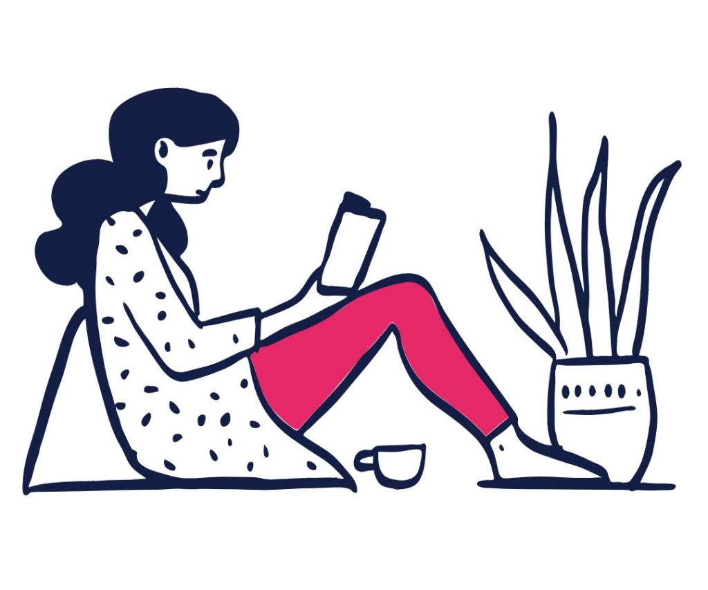A woman reading a book