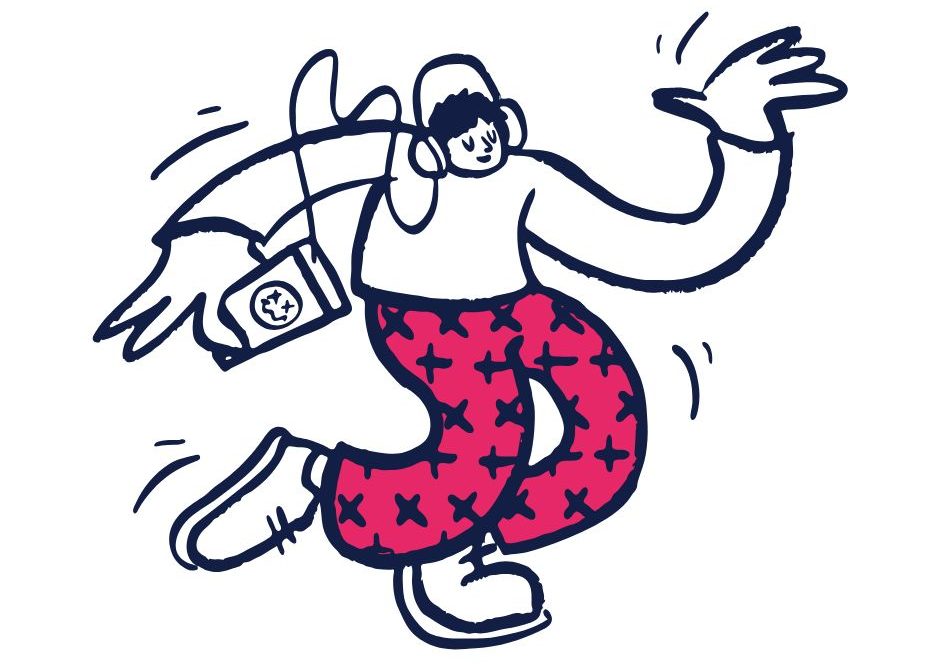 Person dancing listening to music